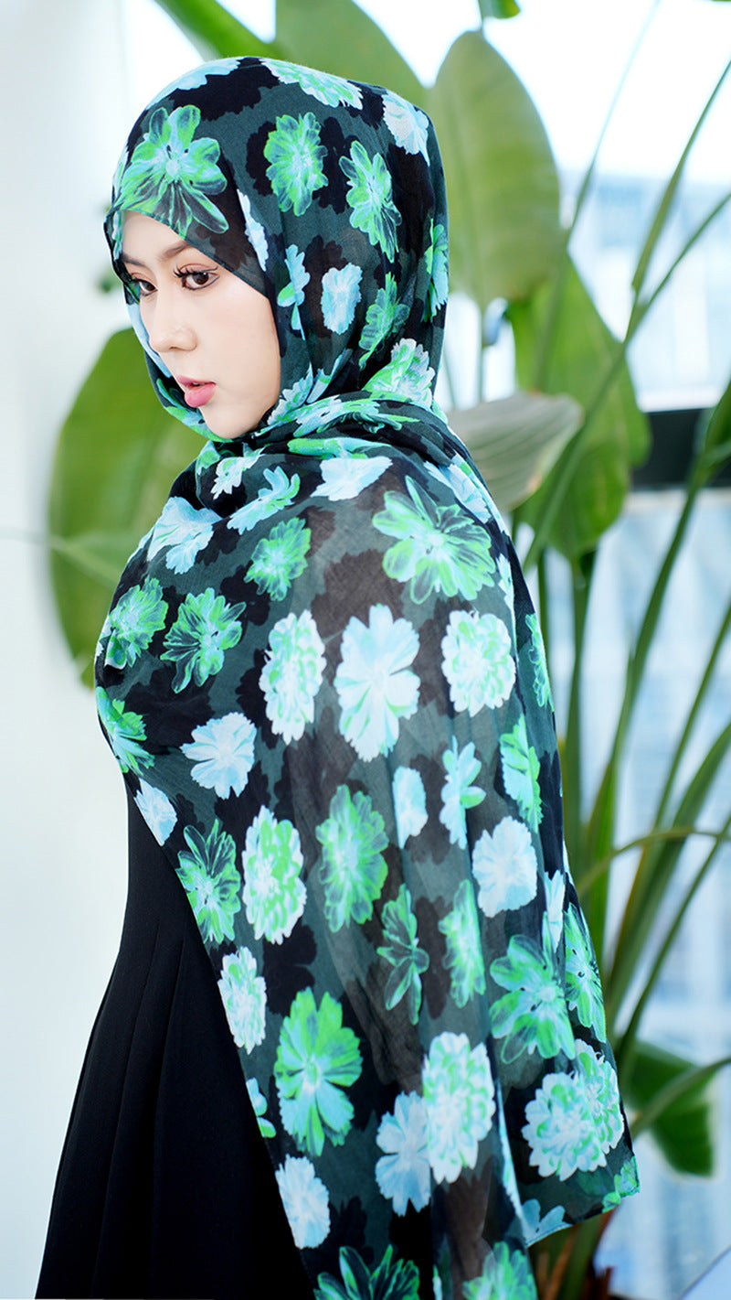 Modal cotton patterned hijab