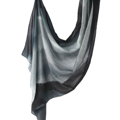 Cross-border hot selling watercolor painting series modal cotton shawl satin print scarf ethnic headscarf women's scarf
