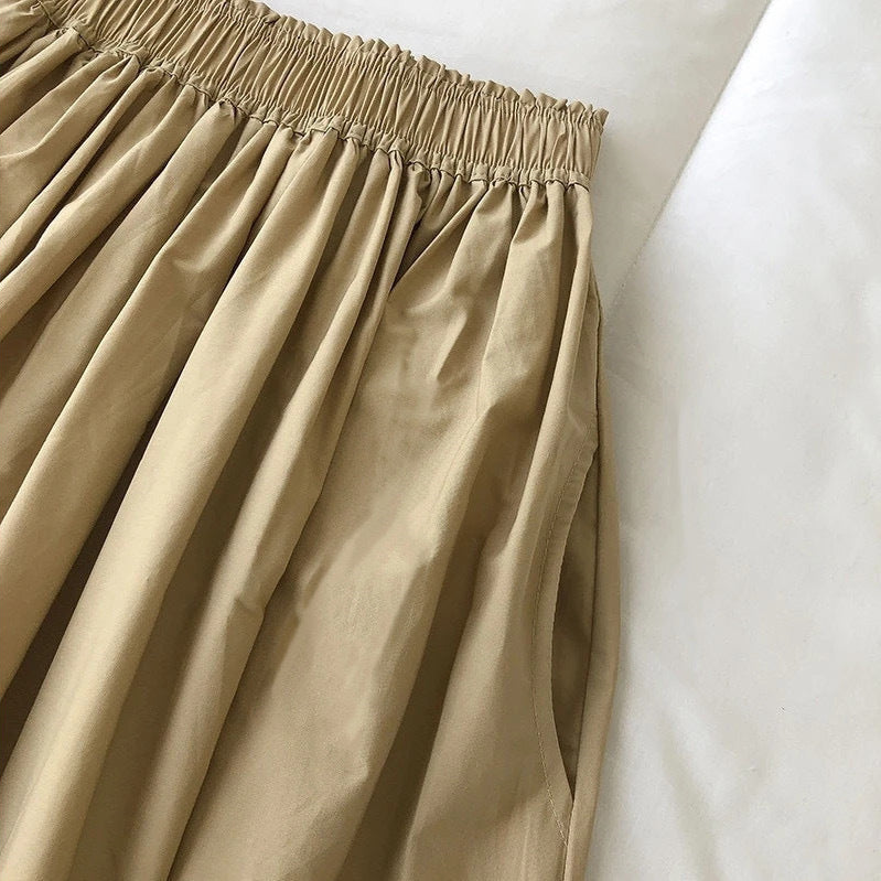 [Lower Neri] South Korea's Dongdaemun temperament is thin and versatile, A-line skirt, umbrella skirt, high-waisted skirt, women's spring and summer
