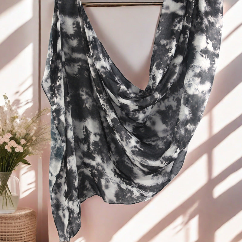 Cross-border hot selling watercolor painting series modal cotton shawl satin print scarf ethnic headscarf women's scarf