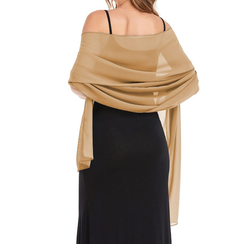 Cross-border soft chiffon scarves and evening dresses wedding shawls bridal scarves women's silk scarves travel sunscreen scarves