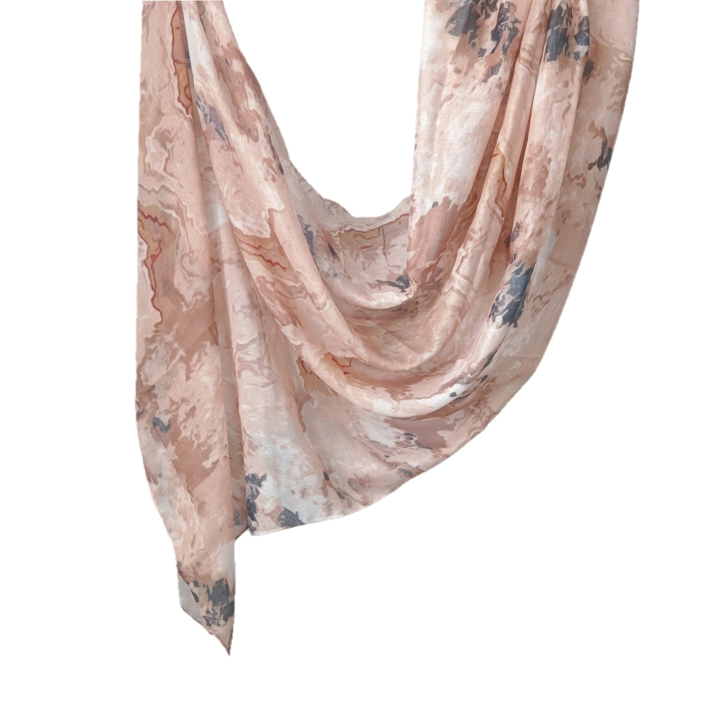 [Polyester Cotton Printing] cross-border hot selling watercolor series printed scarf double-sided penetration soft surrounding tie-dye east end