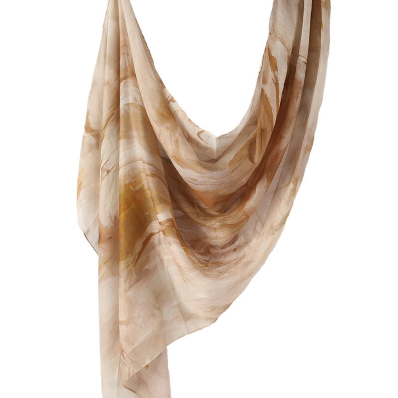 Cross-border hot selling watercolor painting series modal cotton shawl satin print scarf ethnic headscarf women's scarf