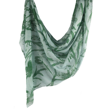 Cross-border hot selling watercolor painting series modal cotton shawl satin print scarf ethnic headscarf women's scarf
