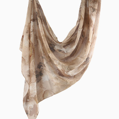Cross-border hot selling watercolor painting series modal cotton shawl satin print scarf ethnic headscarf women's scarf