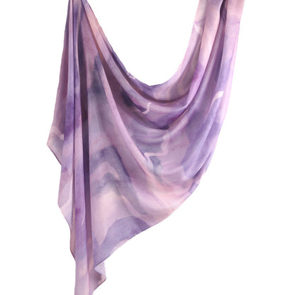 Cross-border hot selling watercolor painting series modal cotton shawl satin print scarf ethnic headscarf women's scarf