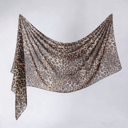 Cross-border silk scarf long strip scarf for women, watercolor breathable sun-protection shawl, summer thin Malaysian headscarf