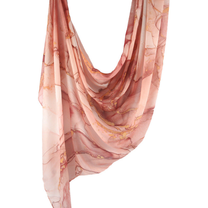 Cross-border hot selling watercolor painting series modal cotton shawl satin print scarf ethnic headscarf women's scarf