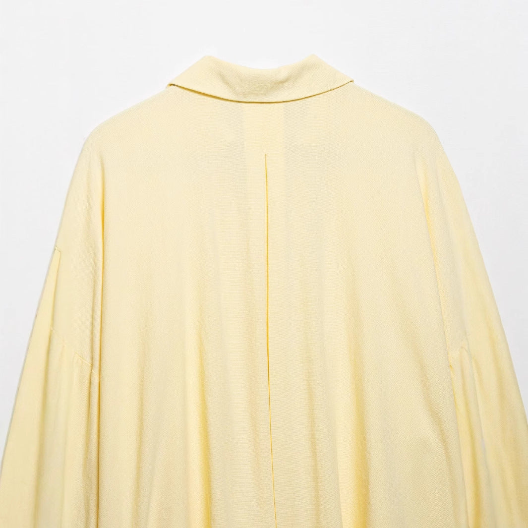 Cross-border wholesale of new women's linen-blend wide-sleeve casual shirts 2340712