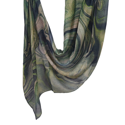 [Polyester Cotton Printing] cross-border hot selling watercolor series printed scarf double-sided penetration soft surrounding tie-dye east end