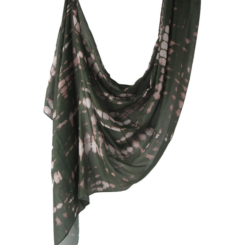 Cross-border hot selling watercolor painting series modal cotton shawl satin print scarf ethnic headscarf women's scarf