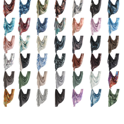 Cross-border hot selling watercolor painting series modal cotton shawl satin print scarf ethnic headscarf women's scarf