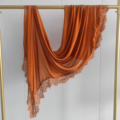 Modal cotton lace hijab