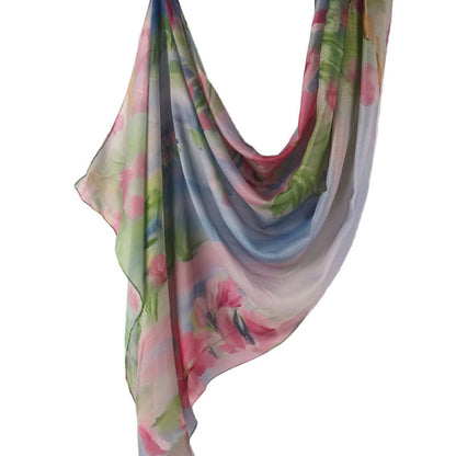 Cross-border hot selling watercolor painting series modal cotton shawl satin print scarf ethnic headscarf women's scarf