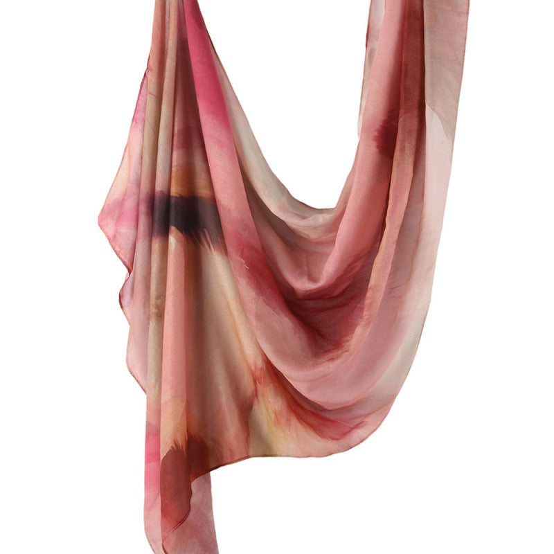 Cross-border hot selling watercolor painting series modal cotton shawl satin print scarf ethnic headscarf women's scarf