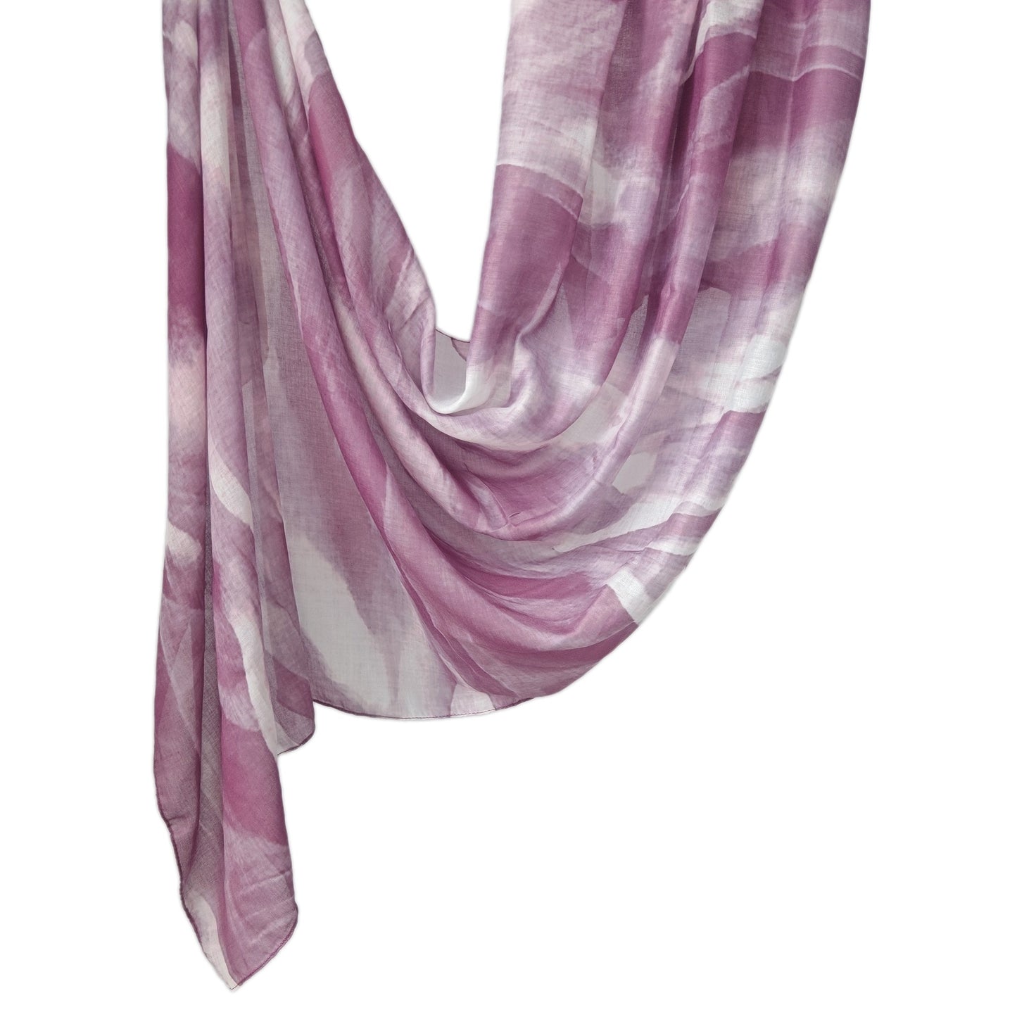 [Polyester Cotton Printing] cross-border hot selling watercolor series printed scarf double-sided penetration soft surrounding tie-dye east end
