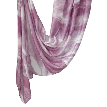 [Polyester Cotton Printing] cross-border hot selling watercolor series printed scarf double-sided penetration soft surrounding tie-dye east end