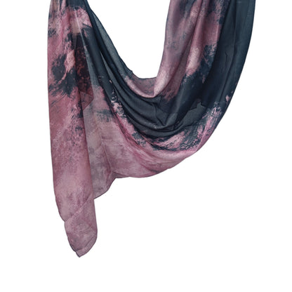 [Polyester Cotton Printing] cross-border hot selling watercolor series printed scarf double-sided penetration soft surrounding tie-dye east end