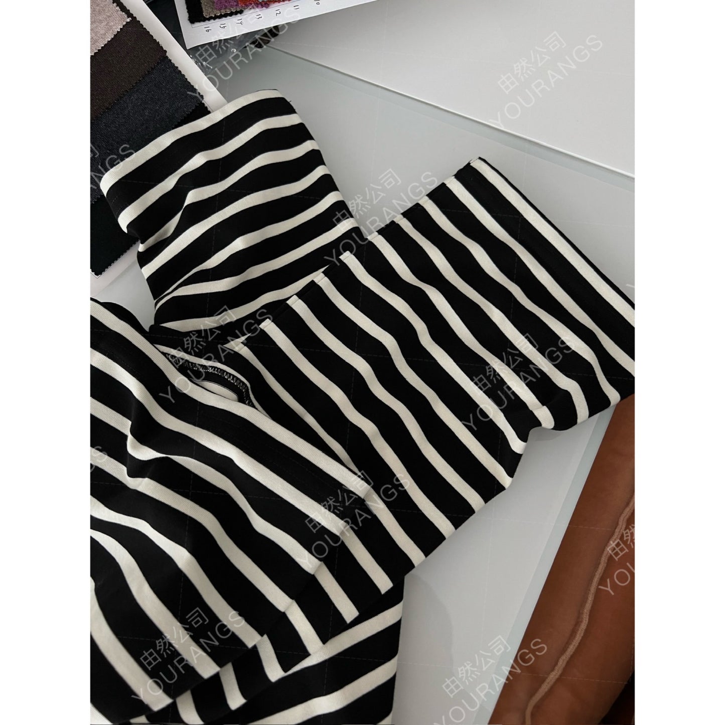 (New Store Benefits) [Loss 55 80] Beautiful and stylish FR combed cotton Japanese sleeve striped T-shirt and vest