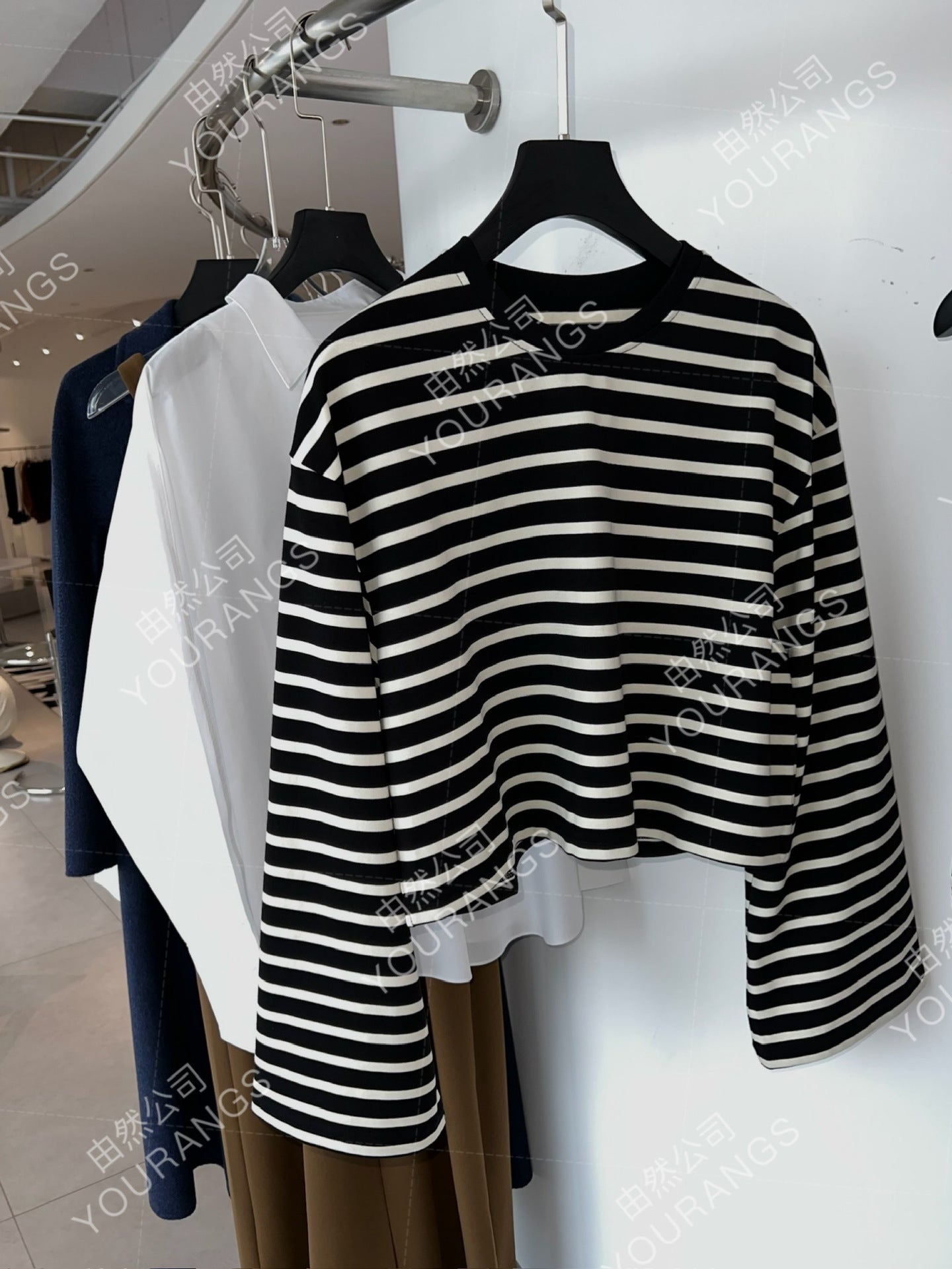 (New Store Benefits) [Loss 55 80] Beautiful and stylish FR combed cotton Japanese sleeve striped T-shirt and vest