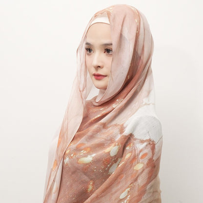 Modal cotton patterned hijab