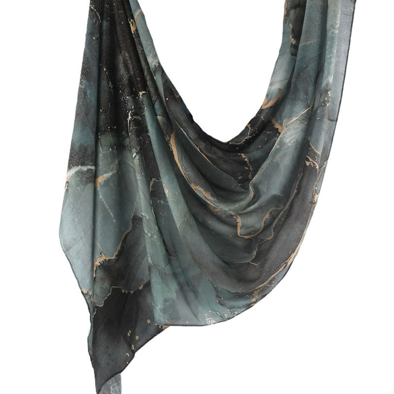 Cross-border hot selling watercolor painting series modal cotton shawl satin print scarf ethnic headscarf women's scarf