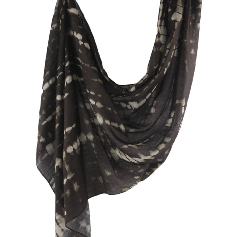 Cross-border hot selling watercolor painting series modal cotton shawl satin print scarf ethnic headscarf women's scarf