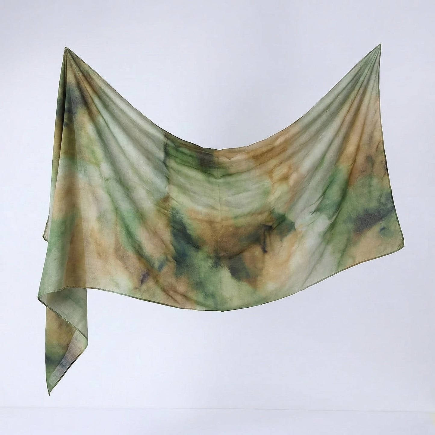 Cross-border silk scarf long strip scarf for women, watercolor breathable sun-protection shawl, summer thin Malaysian headscarf
