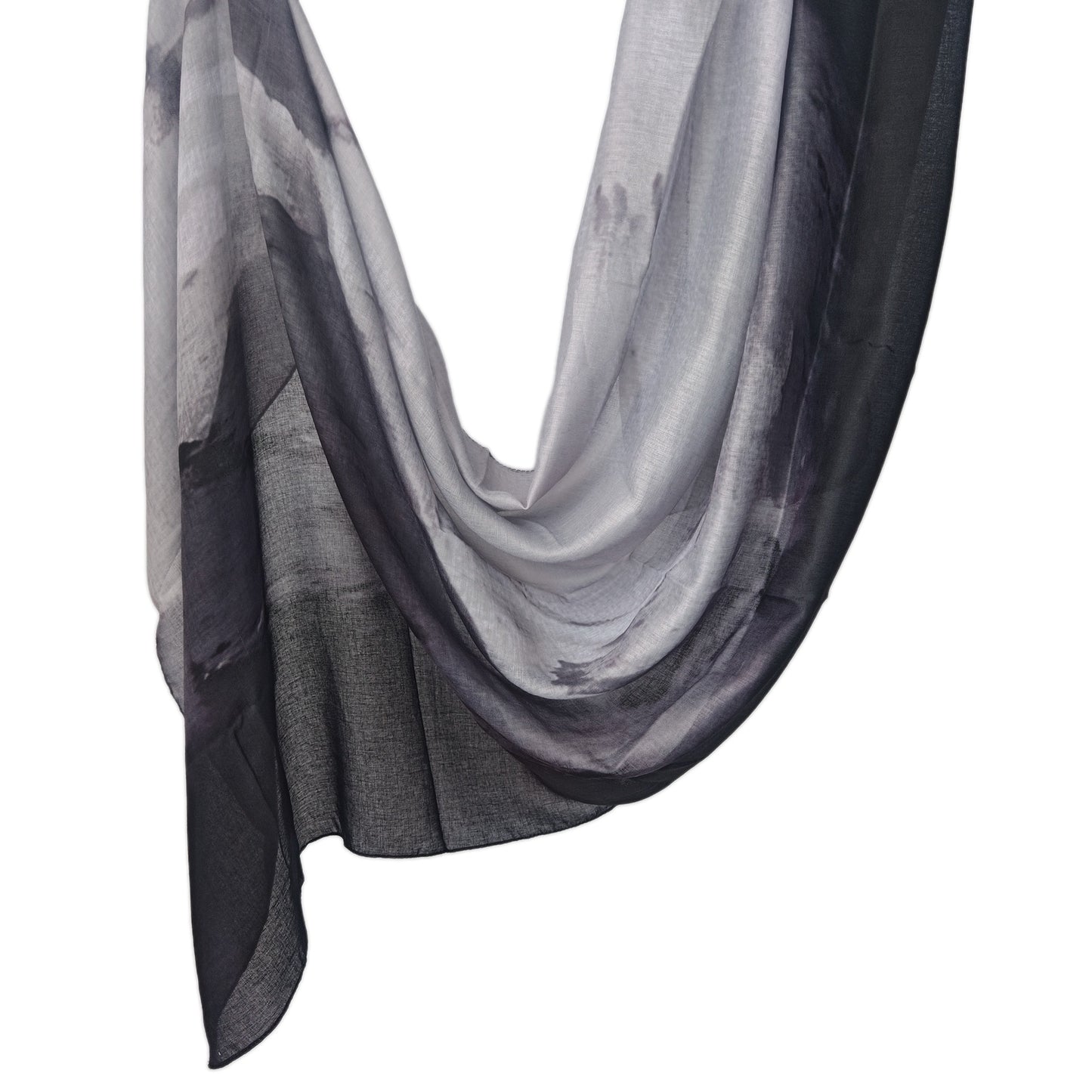 [Polyester Cotton Printing] cross-border hot selling watercolor series printed scarf double-sided penetration soft surrounding tie-dye east end
